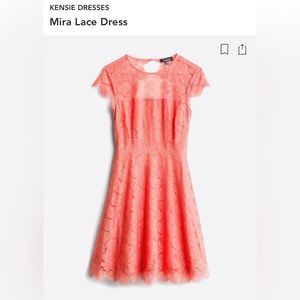 Kensie Dresses Mira Lace Dress | Size 6 | Coral